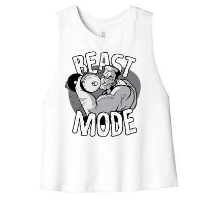 Beast Mode Bodybuilder Women's Racerback Cropped Tank