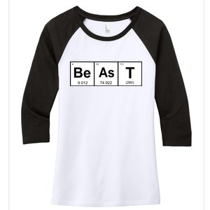 Beast Table of Elements Women's Tri-Blend 3/4-Sleeve Raglan Shirt