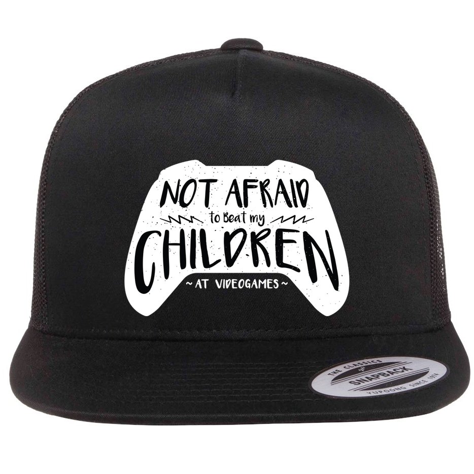Beat My Children At Video Games Funny Flat Bill Trucker Hat