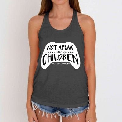 Beat My Children At Video Games Funny Women's Knotted Racerback Tank