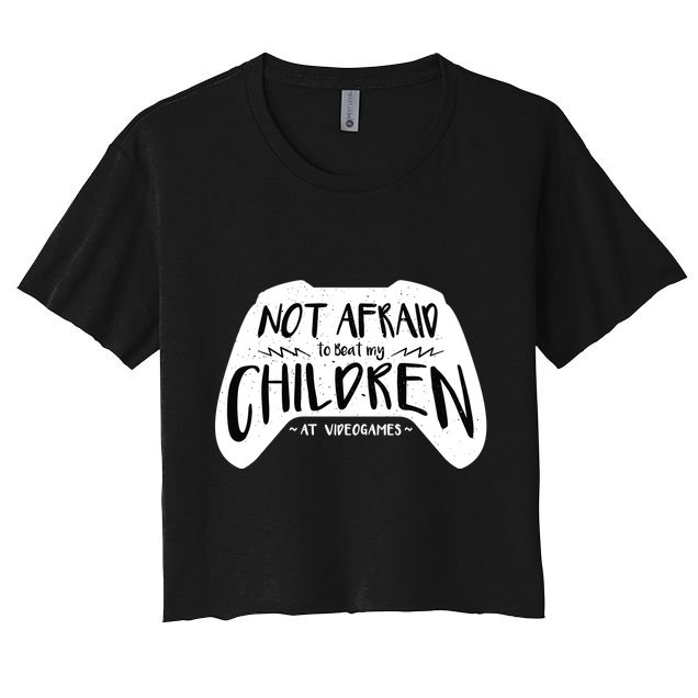 Beat My Children At Video Games Funny Crop Top