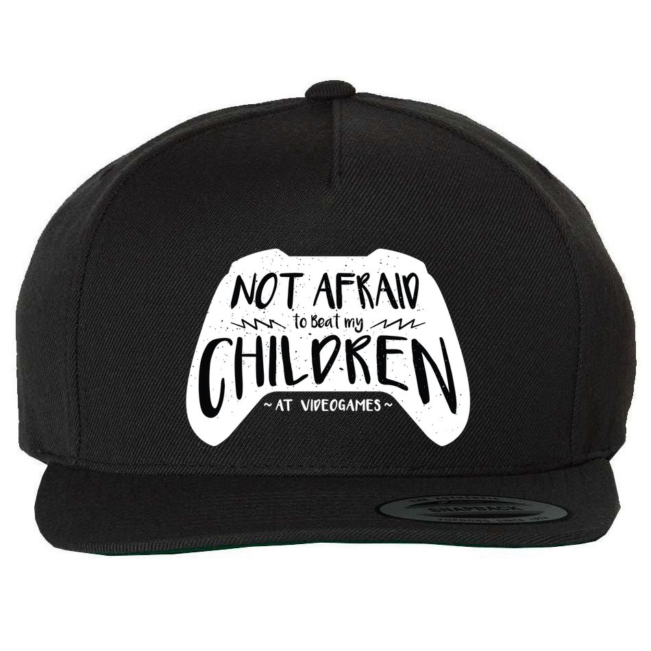 Beat My Children At Video Games Funny Wool Snapback Cap