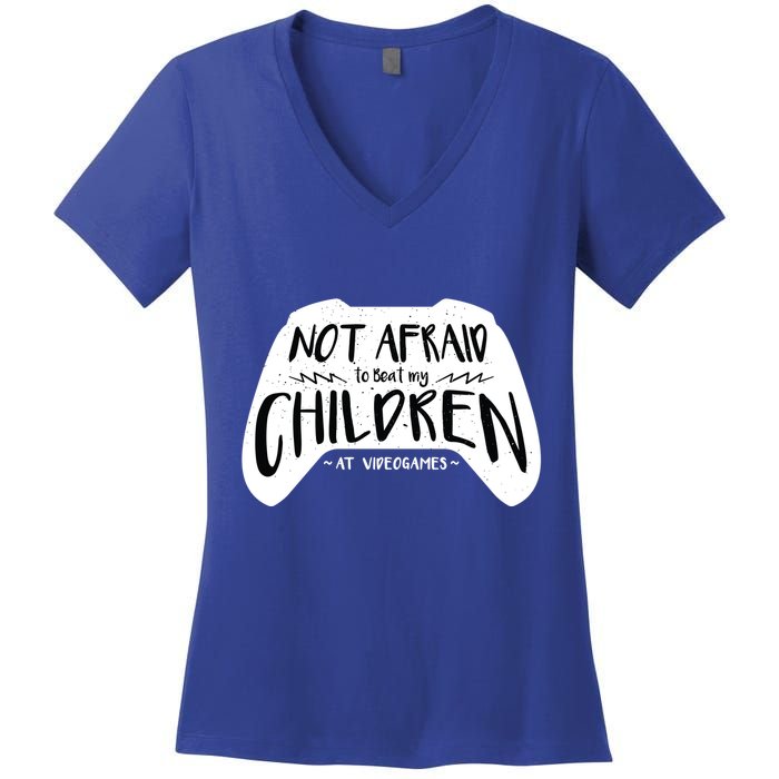 Beat My Children At Video Games Funny Women's V-Neck T-Shirt
