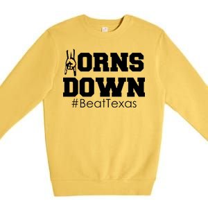 Beat Texas Horns Down Football Premium Crewneck Sweatshirt