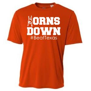 Beat Texas Horns Down Football Cooling Performance Crew T-Shirt