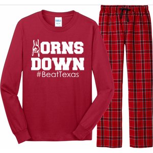 Beat Texas Horns Down Football Long Sleeve Pajama Set