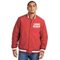 Beat Texas Horns Down Football Insulated Varsity Jacket