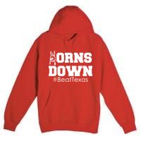 Beat Texas Horns Down Football Premium Pullover Hoodie