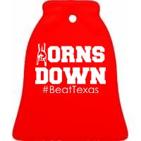 Beat Texas Horns Down Football Ceramic Bell Ornament