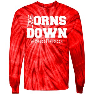 Beat Texas Horns Down Football Tie-Dye Long Sleeve Shirt