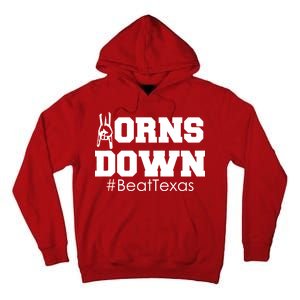 Beat Texas Horns Down Football Tall Hoodie