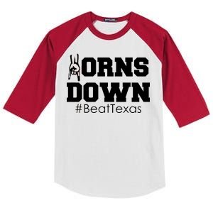 Beat Texas Horns Down Football Kids Colorblock Raglan Jersey