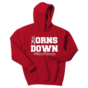 Beat Texas Horns Down Football Kids Hoodie