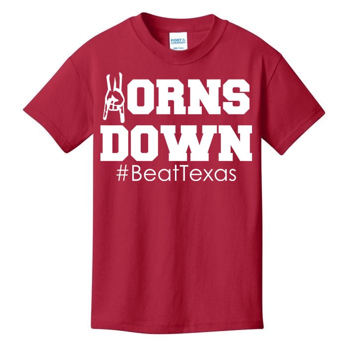 Beat Texas Horns Down Football Kids T-Shirt