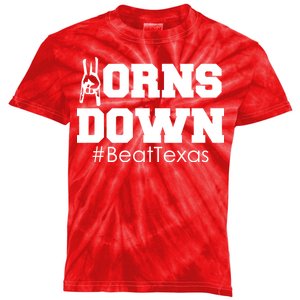 Beat Texas Horns Down Football Kids Tie-Dye T-Shirt