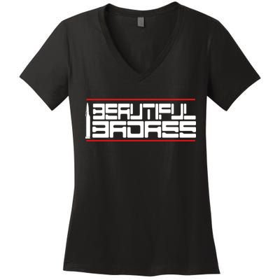 Beautiful Badass Women's V-Neck T-Shirt
