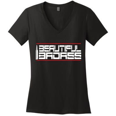 Beautiful Badass Women's V-Neck T-Shirt