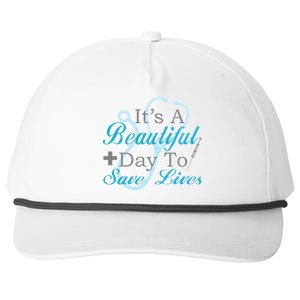 Beautiful Day To Save Lives Nurse Snapback Five-Panel Rope Hat