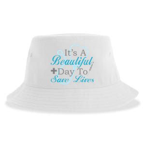 Beautiful Day To Save Lives Nurse Sustainable Bucket Hat