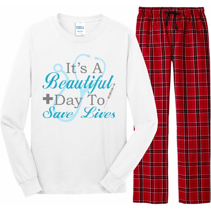 Beautiful Day To Save Lives Nurse Long Sleeve Pajama Set