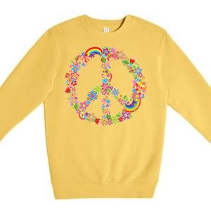 Beautiful Flower Peace Sign Premium Crewneck Sweatshirt