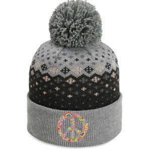 Beautiful Flower Peace Sign The Baniff Cuffed Pom Beanie