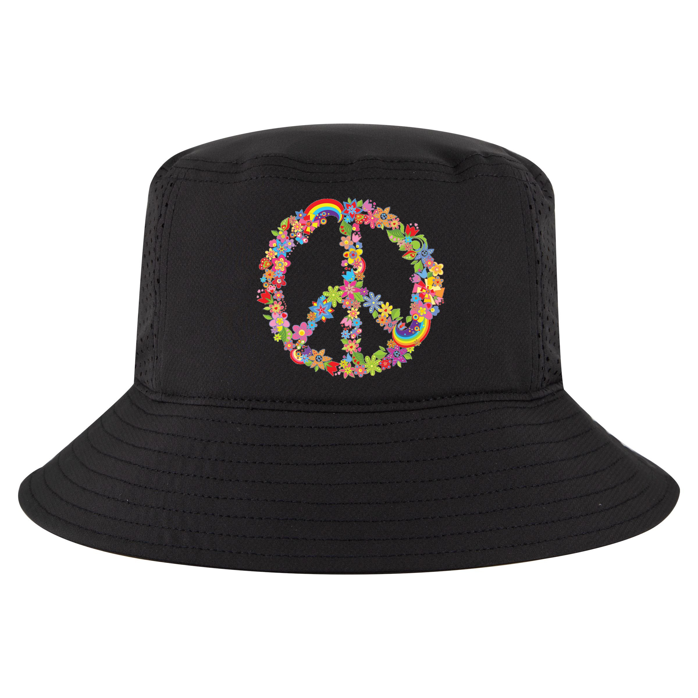 Beautiful Flower Peace Sign Cool Comfort Performance Bucket Hat