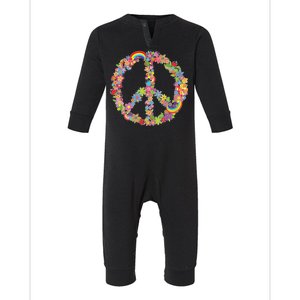 Beautiful Flower Peace Sign Infant Fleece One Piece