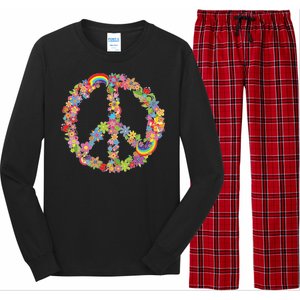 Beautiful Flower Peace Sign Long Sleeve Pajama Set