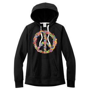 Beautiful Flower Peace Sign Women's Fleece Hoodie