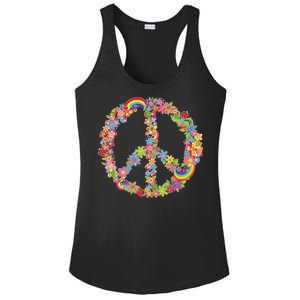 Beautiful Flower Peace Sign Ladies PosiCharge Competitor Racerback Tank