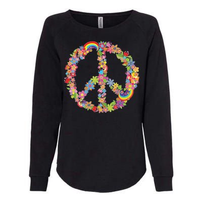 Beautiful Flower Peace Sign Womens California Wash Sweatshirt