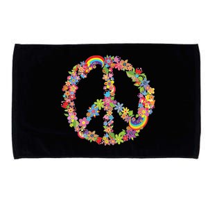 Beautiful Flower Peace Sign Microfiber Hand Towel