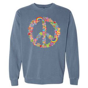 Beautiful Flower Peace Sign Garment-Dyed Sweatshirt