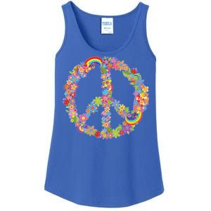 Beautiful Flower Peace Sign Ladies Essential Tank