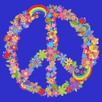 Beautiful Flower Peace Sign Ladies Essential Flowy Tank