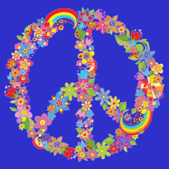 Beautiful Flower Peace Sign Ladies Essential Flowy Tank