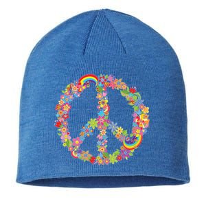 Beautiful Flower Peace Sign Sustainable Beanie