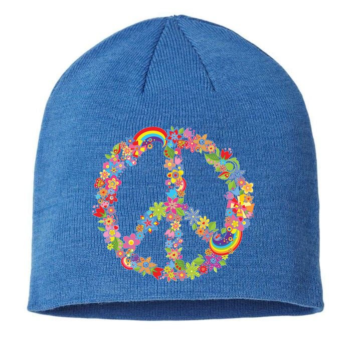 Beautiful Flower Peace Sign Sustainable Beanie