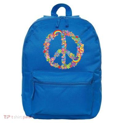 Beautiful Flower Peace Sign 16 in Basic Backpack