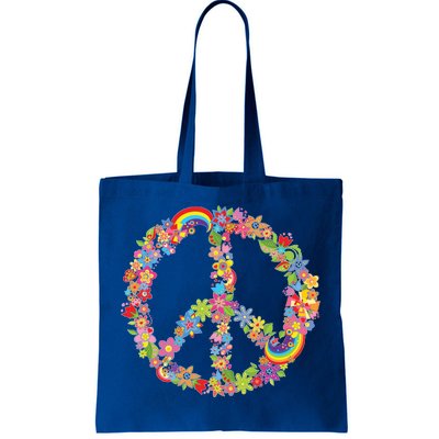 Beautiful Flower Peace Sign Tote Bag