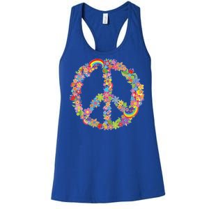 Beautiful Flower Peace Sign Women's Racerback Tank