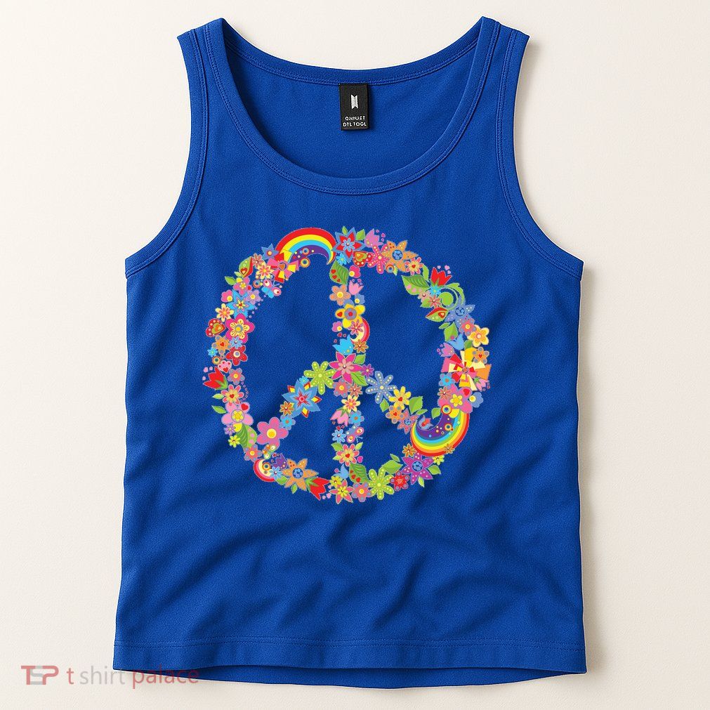 Beautiful Flower Peace Sign Tank Top