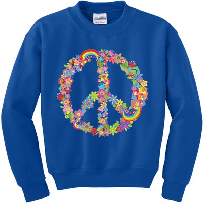 Beautiful Flower Peace Sign Kids Sweatshirt