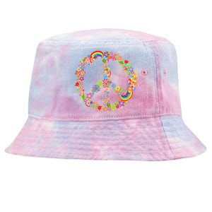 Beautiful Flower Peace Sign Tie-Dyed Bucket Hat