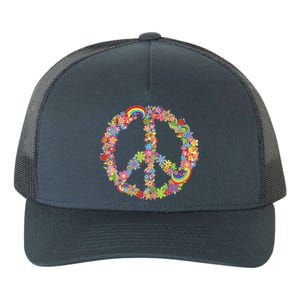 Beautiful Flower Peace Sign Yupoong Adult 5-Panel Trucker Hat