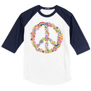 Beautiful Flower Peace Sign Baseball Sleeve Shirt