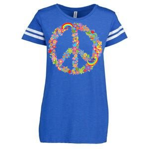 Beautiful Flower Peace Sign Enza Ladies Jersey Football T-Shirt