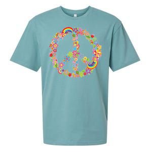 Beautiful Flower Peace Sign Sueded Cloud Jersey T-Shirt