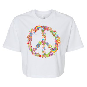 Beautiful Flower Peace Sign Bella+Canvas Jersey Crop Tee